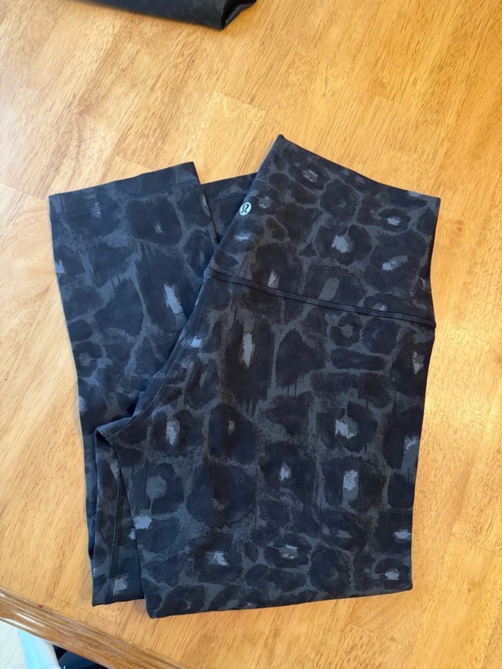 lululemon athletica Black and Gray Leopard-Print High-Rise Leggings